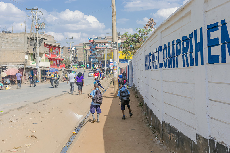 The streets around the school before the upgrades.